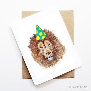 Carte d'anniversaire - Lion, anniversaire d'animal, carte d'animal, jolie carte de voeux, carte d'anniversaire d'enfant, carte d'anniversaire de bébé, carte de lion vierge, carte de lion