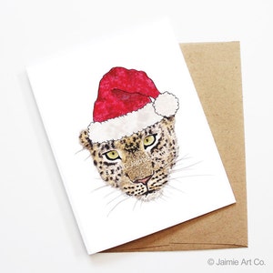 Weihnachtskarte - Gepard, süße Weihnachtskarte, Tierweihnachtskarte, Feiertagskarte, Weihnachtskarte, saisonale Karte, Weihnachtskartenset