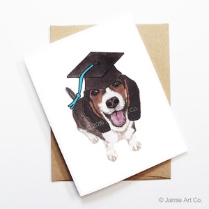 Abschlusskarte - Beagle, Grad-Karte, College-Abschluss, Schulabgänger, Glückwunsch grad, Glückwunschkarte, süße Hundekarte