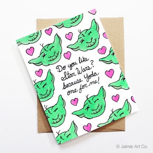 Biglietto d'amore divertente - Biglietto Star Wars Yoda, Biglietto pensando a te, Biglietto vuoto, Biglietto semplicemente perché, Biglietto d'auguri carino, Biglietto anniversario, San Valentino divertente