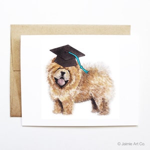 Biglietto di laurea - Chow Chow, Biglietto di laurea, Laurea universitaria, Diploma di scuola superiore, Congratulazioni laureato, Biglietto di congratulazioni, Biglietto animale carino, Biglietto Chow Chow