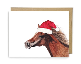 Horse Christmas Card, Equestrian Holiday Greeting, Horse Lover Gift, Blank Greeting Card