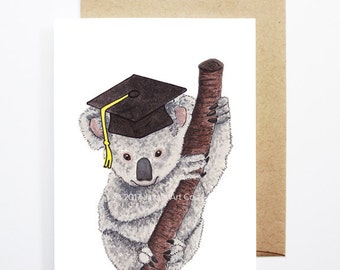 Graduation Card - Koala, Grad Card, College Graduation, High School Grad, Congrats Grad, Congrats Card, Cute Animal Card, Koala Card