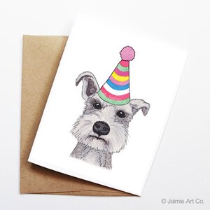 Birthday Card - Schnauzer, Dog Birthday Card, Cute Birthday Card, Dog Card, Bday Card, Kids Birthday Card, Friend Birthday Card