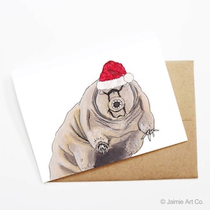 Tarjeta de Navidad - Tardígrado, Tarjeta de Navidad Linda, Tarjeta de Navidad de Animales, Tarjeta de Vacaciones, Tarjeta de Navidad, Tarjeta de Temporada, Conjunto de Tarjetas de Navidad