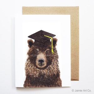 Abschlusskarte - Bär, Grad-Karte, College-Abschluss, Abitur, Graduierung, Glückwunschkarte, süße Tierkarte, Bär-Karte