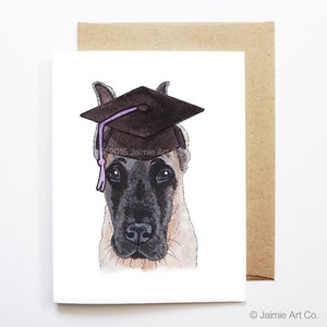 Graduation Card - Great Dane, Grad Card, College Graduation, High School Grad, Congrats Grad, Congrats Card, Cute Dog Card
