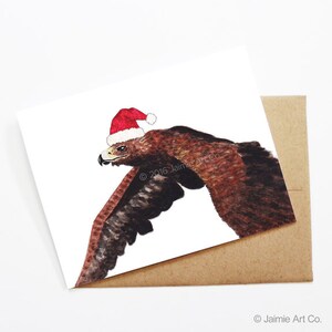 Weihnachtskarte - Falke, Süße Weihnachtskarte, Tier Weihnachtskarte, Urlaubskarte, Weihnachtskarte, saisonale Karte, Weihnachtskartenset, Falke Karte