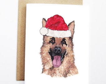 Christmas Card - German Shepherd, Dog Christmas Card, Cute Christmas Card, Holiday Card, Xmas Card, Seasonal Card, Christmas Card Set