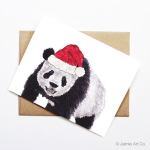 Cartão de Natal - Panda, Cartão de Natal Fofo, Cartão de Natal Animal, Cartão de Férias, Cartão de Natal, Cartão Sazonal, Conjunto de Cartões de Natal, Cartão Panda