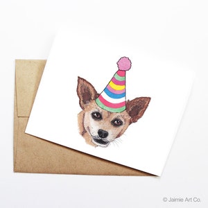 Tarjeta de cumpleaños - Chihuahua, tarjeta de cumpleaños del perro, tarjeta de cumpleaños linda, tarjeta del perro, tarjeta Bday, tarjeta de cumpleaños de los niños, tarjeta de cumpleaños del amigo
