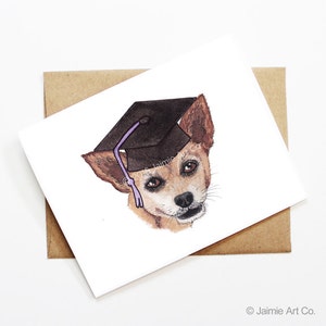Graduation Card - Chihuahua, Grad Card, College Graduation, High School Grad, Congrats Grad, Congrats Card, Cute Dog Card