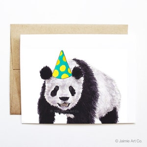 Cartão de aniversário - Panda, aniversário de animal, cartão de animal, cartão de felicitações fofo, cartão de aniversário infantil, cartão de aniversário de bebê, cartão de panda em branco