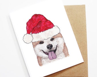 Christmas Card - Akita, Dog Christmas Card, Cute Christmas Card, Holiday Card, Xmas Card, Seasonal Card, Christmas Card Set