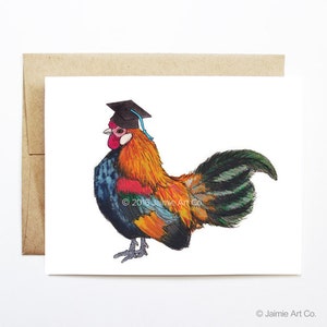 Biglietto di laurea - Gallo, Biglietto di laurea, Laurea universitaria, Diploma di scuola superiore, Congratulazioni laureato, Biglietto di congratulazioni, Biglietto animale carino, Biglietto gallo
