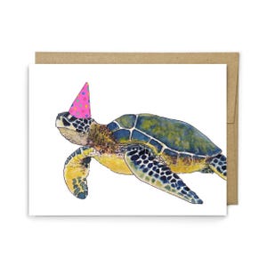 Birthday Card - Turtle, Animal Birthday, Animal Card, Cute Greeting Card, Kids Birthday Card, Baby Birthday Card, Turtle Birthday