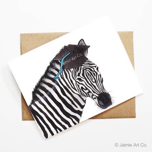 Abschlusskarte - Zebra, Grad-Karte, College-Abschluss, Abiturient, Glückwunschkarte, Süßtierkarte, Zebra-Karte