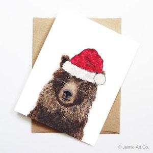 Christmas Card - Bear, Cute Christmas Card, Animal Christmas Card, Holiday Card, Xmas Card, Seasonal Card, Christmas Card Set, Bear Card