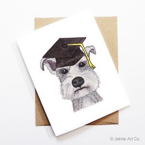 Graduation Card - Schnauzer, Grad Card, College Graduation, High School Grad, Congrats Grad, Congrats Card, Cute Dog Card