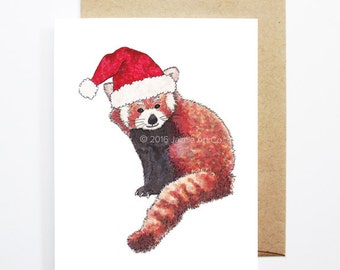 Christmas Card - Red Panda, Cute Christmas Card, Animal Christmas Card, Holiday Card, Xmas Card, Seasonal Card, Christmas Card Set