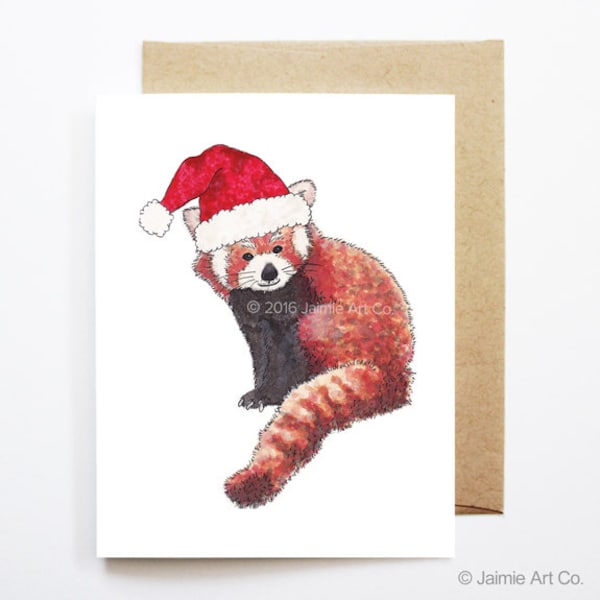 Christmas Card - Red Panda, Cute Christmas Card, Animal Christmas Card, Holiday Card, Xmas Card, Seasonal Card, Christmas Card Set