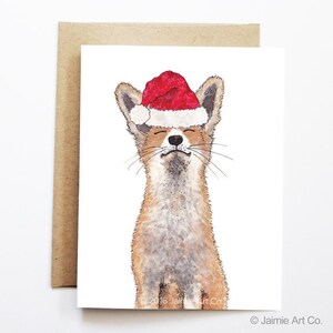 Carte de Noël - renard, jolie carte de Noël, carte de Noël animal, carte de vœux, carte de Noël, carte des saisons, lot de cartes de Noël, carte renard