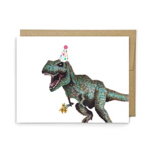 Birthday Card - Dinosaur, Animal Birthday, Animal Card, Cute Greeting Card, Kids Birthday Card, Baby Birthday Card, Blank Dinosaur Card