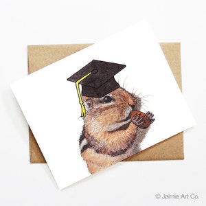 Afstudeerkaart - aardeekhoorn, afstudeerkaart, universiteitsafstuderen, middelbare school afstudeerder, gefeliciteerd afstudeerder, gefeliciteerd, kaart met schattige dieren, kaart met schattige dieren, aardeekhoornkaart