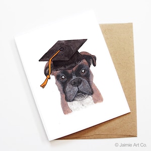 Graduation Card - Boxer, Grad Card, College Graduation, High School Grad, Congrats Grad, Congrats Card, Cute Dog Card