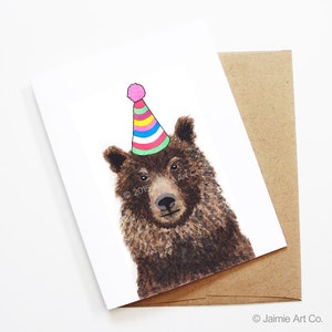 Geburtstagskarte - Bär, Tier Geburtstag, Tier Karte, süße Grußkarte, Kinder Geburtstagskarte, Baby Geburtstagskarte, Blanko Bär Karte