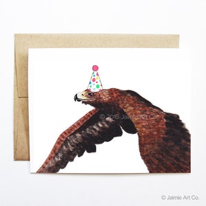 Geburtstagskarte - Falke, Tiergeburtstag, Tierkarte, süße Grußkarte, Kindergeburtstagskarte, Baby-Geburtstagskarte, leere Falkenkarte