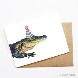 Birthday Card - Crocodile, Animal Birthday, Animal Card, Cute Greeting Card, Kids Birthday Card, Baby Birthday Card, Blank Crocodile Card