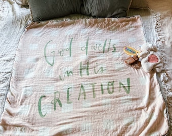 His Creation Bamboo/Cotton 8 Layer Muslin Blanket