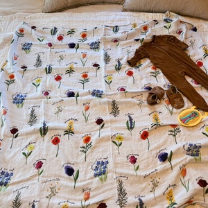 Mary’s Garden Bamboo/Cotton Muslin Swaddle