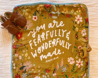 MINI* Fearfully and Wonderfully Made Bamboo/Cotton Mini Blanket