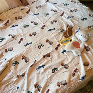 Trucks Muslin Swaddle bamboo/cotton