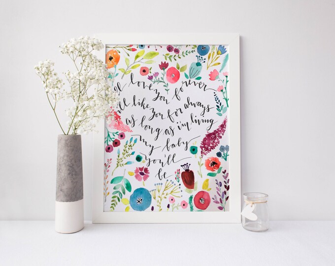 Handlettered Watercolor Painting/ Story Book/love You Forever Etsy