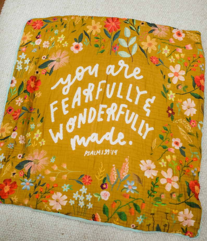 Wonderfully Made Muslin Quilt Etsy