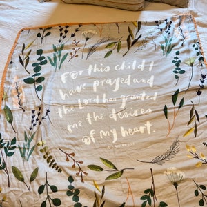 For This Child I Have Prayed Deluxe Bamboo/Cotton Muslin Quilt