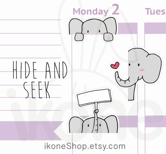 Cute Elephant Planner Stickers Baby Elephant Stickers for Etsy