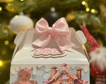 Gingerbread Gable box• Christmas favor box • Gingerbread  favor boxes • Christmas  favor box • Christmas party box • 3D favor boxes