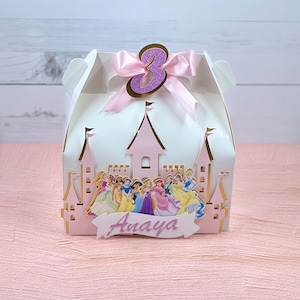 Princess Gable box• Princess favor box •  princess favor boxes • castle princess favor box • castle party box • 3D favor boxes