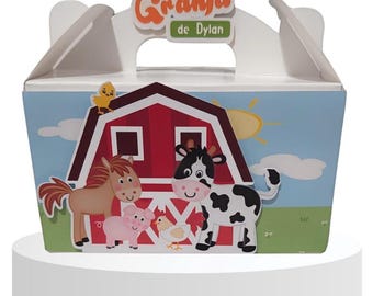 Farm Gable Favor Box: Custom 3D Animal Party Boxes