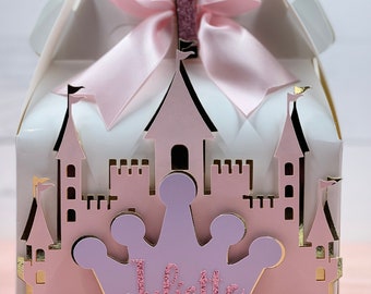 Princess Gable box• Princess favor box • princess favor boxes • castle princess favor box • castle party box • 3D favor boxes