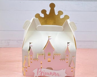 Princess Gable box• Princess favor box • Crown favor boxes • Crown princess favor box • Queen party box • 3D favor boxes