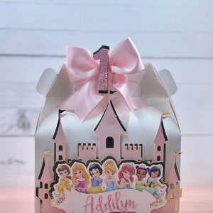 Caja de princesa Gable • Caja de regalo de princesa bebé • Cajas de regalo de princesita • Caja de regalo de princesa con castillo • Caja de fiesta con castillo • Cajas de regalo en 3D