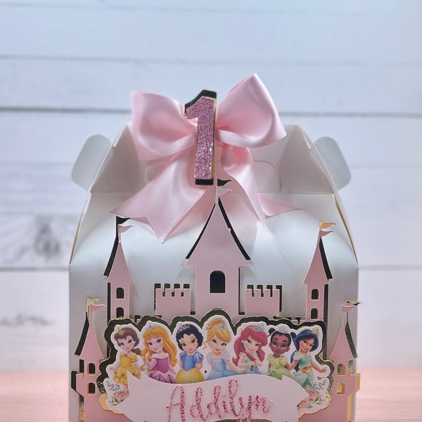 Princess Favor box• Baby Princess favor box •  Little princess favor boxes • castle princess favor box • castle party box • Princess party