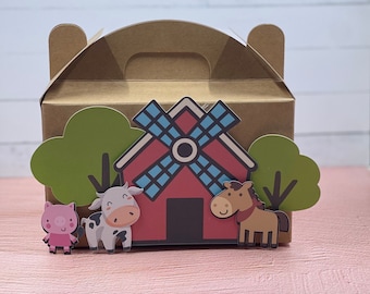 Farm Gable Favor Box: Handmade Barnyard Birthday Party