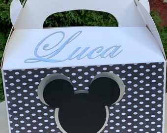 Personalisierte Micky Maus Geschenkbox: Vintage inspiriertes Partydekor