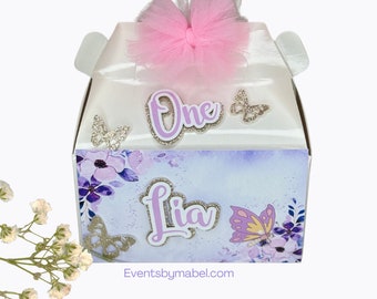 Butterfly Gable Favor Box: Custom Birthday Party Decoration